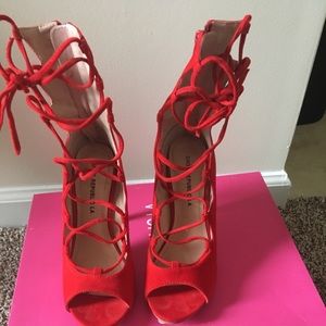 Red Lacey Heel